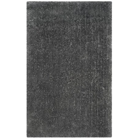 Flowers First 4 x 6 ft. Luxe Shag Hand Tufted Rug, Grey - Small Rectangle FL2115285